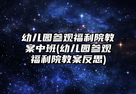 幼兒園參觀福利院教案中班(幼兒園參觀福利院教案反思)