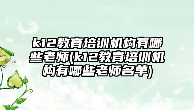 k12教育培訓(xùn)機(jī)構(gòu)有哪些老師(k12教育培訓(xùn)機(jī)構(gòu)有哪些老師名單)