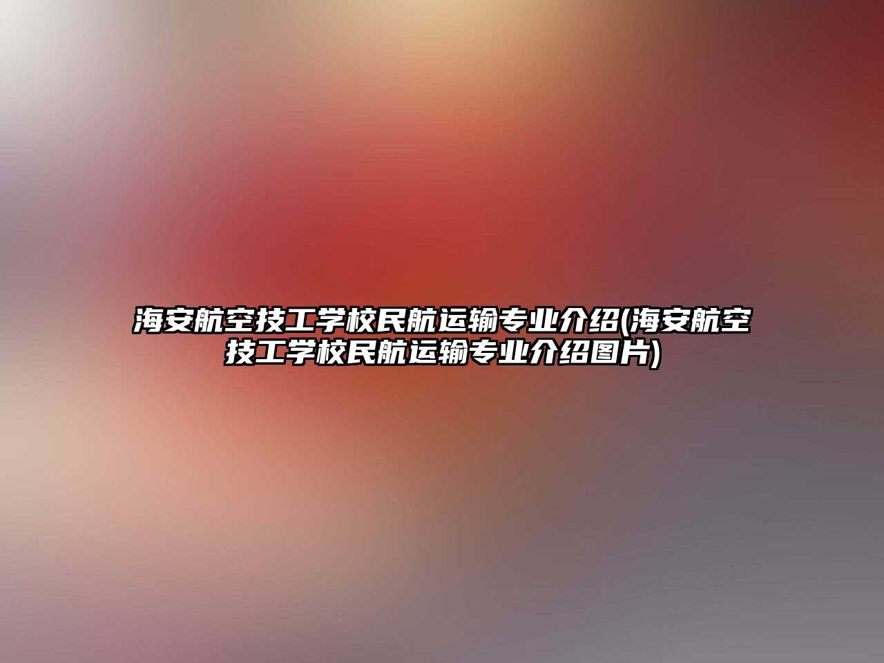 海安航空技工學校民航運輸專業(yè)介紹(海安航空技工學校民航運輸專業(yè)介紹圖片)