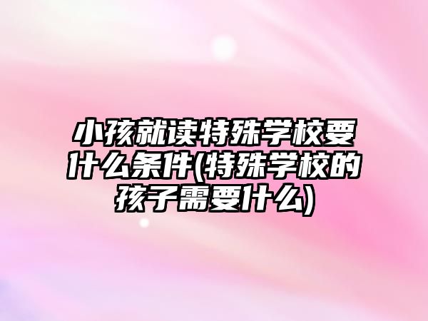 小孩就讀特殊學(xué)校要什么條件(特殊學(xué)校的孩子需要什么)