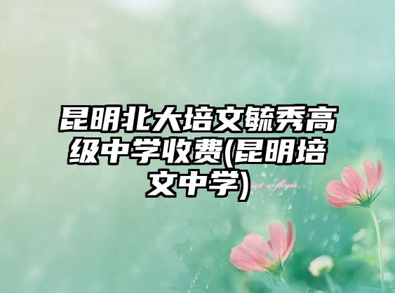 昆明北大培文毓秀高級(jí)中學(xué)收費(fèi)(昆明培文中學(xué))