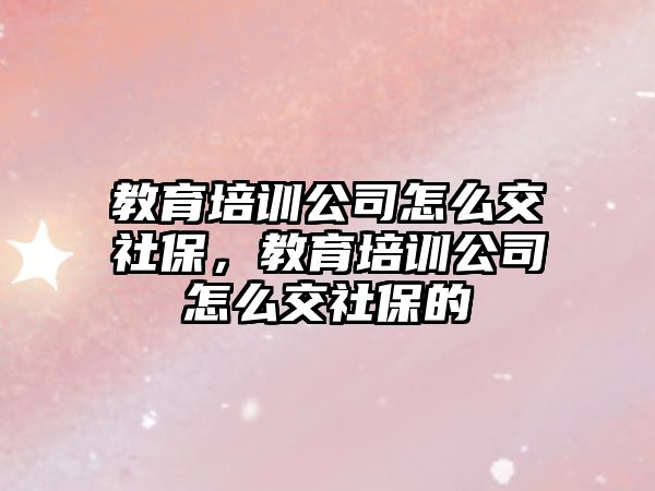 教育培訓公司怎么交社保，教育培訓公司怎么交社保的