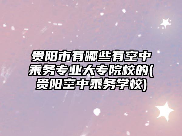 貴陽市有哪些有空中乘務(wù)專業(yè)大專院校的(貴陽空中乘務(wù)學(xué)校)