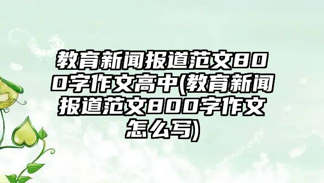 教育新聞報(bào)道范文800字作文高中(教育新聞報(bào)道范文800字作文怎么寫)