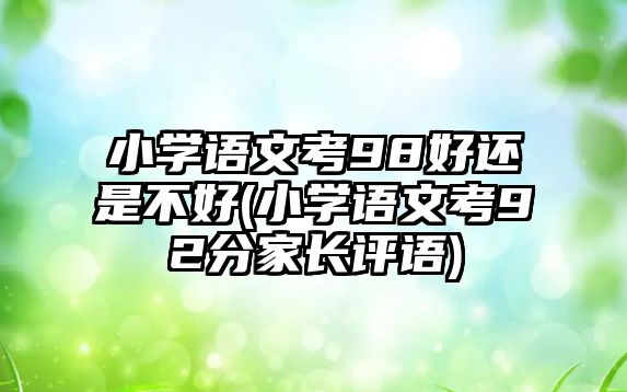 小學(xué)語文考98好還是不好(小學(xué)語文考92分家長評語)