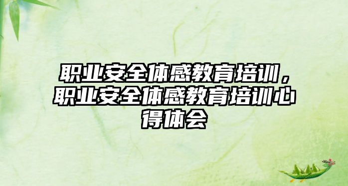 職業(yè)安全體感教育培訓(xùn)，職業(yè)安全體感教育培訓(xùn)心得體會