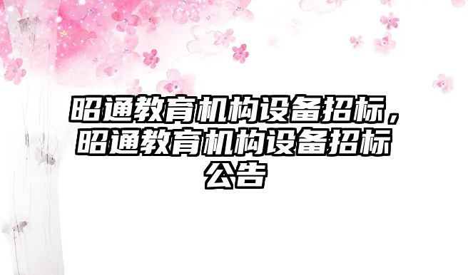 昭通教育機構(gòu)設(shè)備招標，昭通教育機構(gòu)設(shè)備招標公告