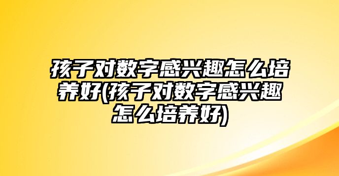 孩子對數(shù)字感興趣怎么培養(yǎng)好(孩子對數(shù)字感興趣怎么培養(yǎng)好)