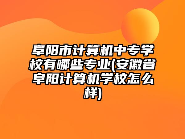 阜陽市計(jì)算機(jī)中專學(xué)校有哪些專業(yè)(安徽省阜陽計(jì)算機(jī)學(xué)校怎么樣)