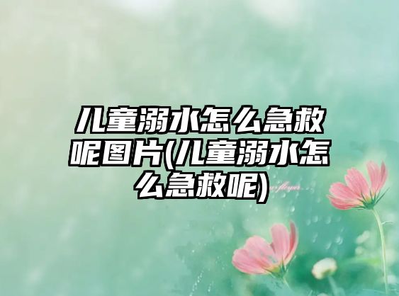 兒童溺水怎么急救呢圖片(兒童溺水怎么急救呢)