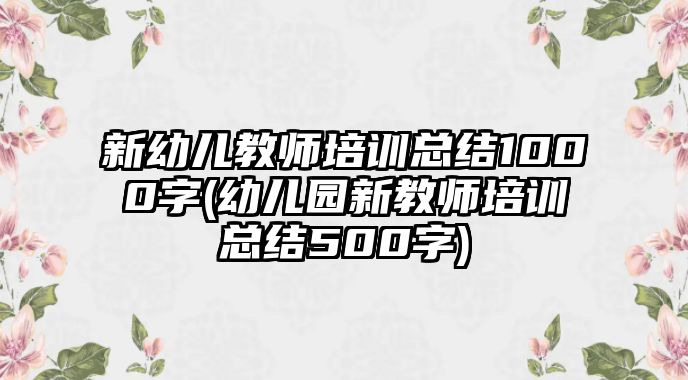 新幼兒教師培訓(xùn)總結(jié)1000字(幼兒園新教師培訓(xùn)總結(jié)500字)