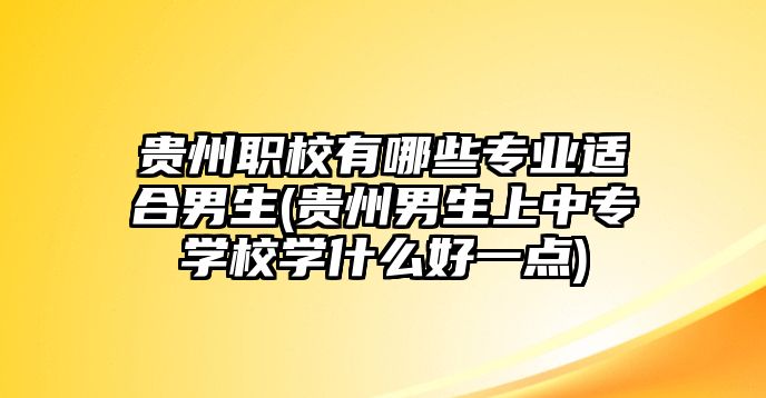 貴州職校有哪些專業(yè)適合男生(貴州男生上中專學(xué)校學(xué)什么好一點(diǎn))