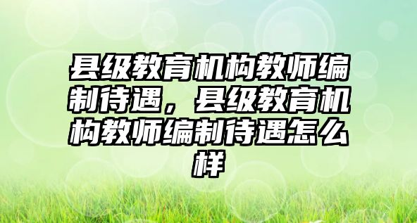 縣級教育機構(gòu)教師編制待遇，縣級教育機構(gòu)教師編制待遇怎么樣