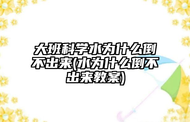 大班科學(xué)水為什么倒不出來(lái)(水為什么倒不出來(lái)教案)