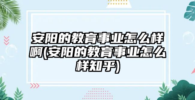 安陽的教育事業(yè)怎么樣啊(安陽的教育事業(yè)怎么樣知乎)