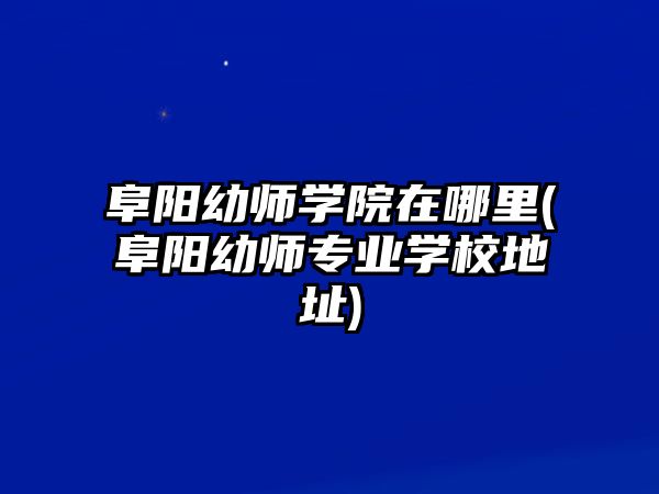 阜陽幼師學院在哪里(阜陽幼師專業(yè)學校地址)