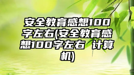 安全教育感想100字左右(安全教育感想100字左右 計算機(jī))