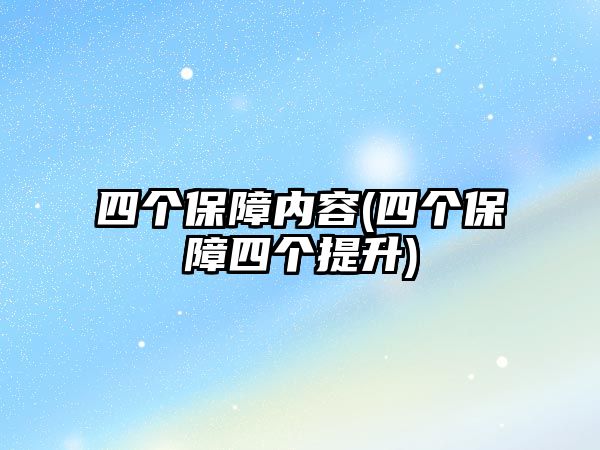 四個保障內容(四個保障四個提升)