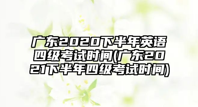 廣東2020下半年英語(yǔ)四級(jí)考試時(shí)間(廣東2021下半年四級(jí)考試時(shí)間)