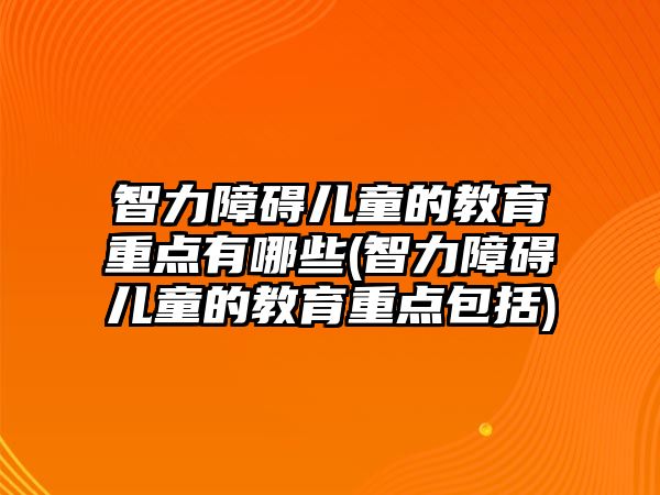 智力障礙兒童的教育重點(diǎn)有哪些(智力障礙兒童的教育重點(diǎn)包括)