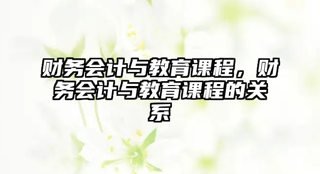 財務會計與教育課程，財務會計與教育課程的關系