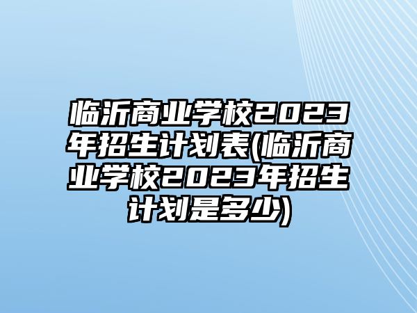 臨沂商業(yè)學(xué)校2023年招生計(jì)劃表(臨沂商業(yè)學(xué)校2023年招生計(jì)劃是多少)