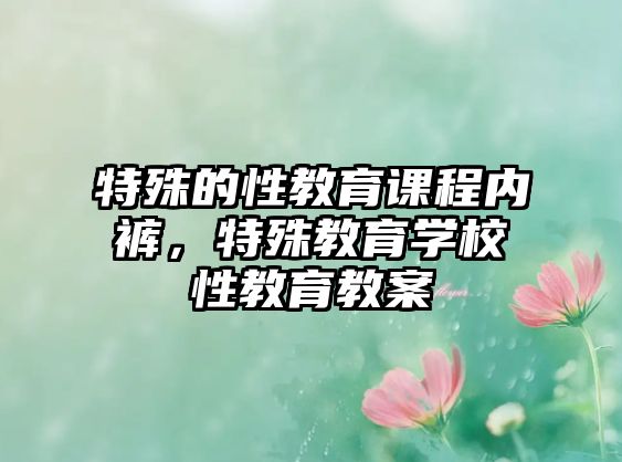 特殊的性教育課程內(nèi)褲，特殊教育學(xué)校性教育教案