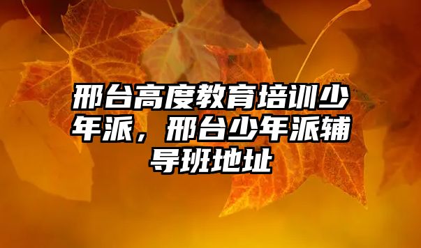 邢臺(tái)高度教育培訓(xùn)少年派，邢臺(tái)少年派輔導(dǎo)班地址