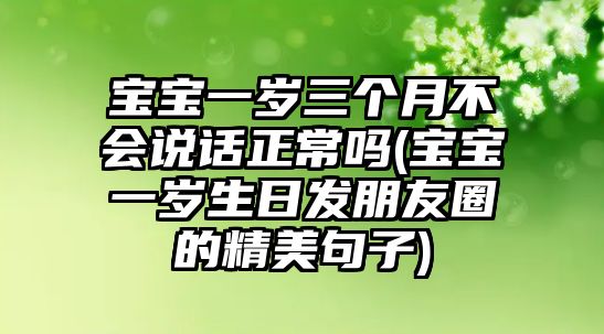 寶寶一歲三個(gè)月不會(huì)說(shuō)話正常嗎(寶寶一歲生日發(fā)朋友圈的精美句子)