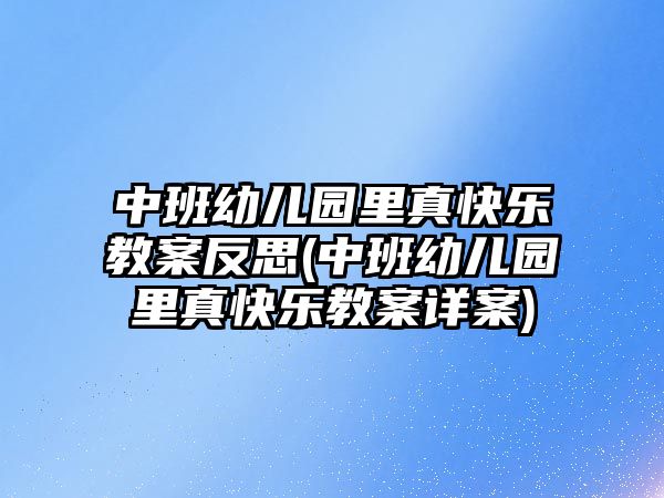 中班幼兒園里真快樂教案反思(中班幼兒園里真快樂教案詳案)