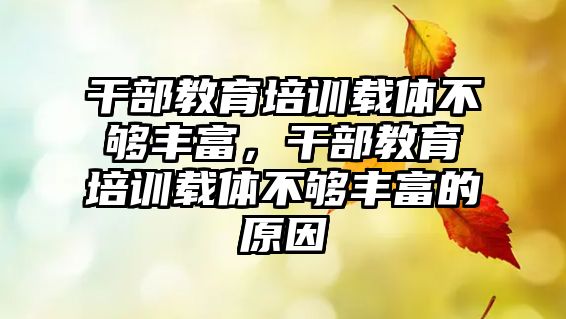 干部教育培訓(xùn)載體不夠豐富，干部教育培訓(xùn)載體不夠豐富的原因