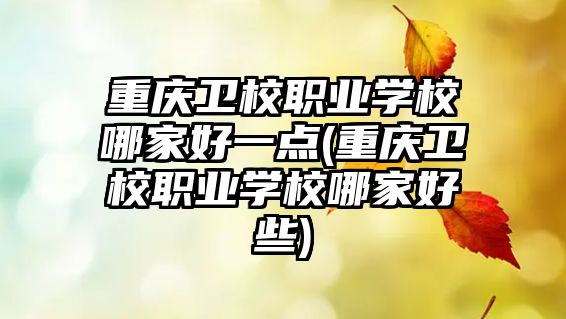 重慶衛(wèi)校職業(yè)學(xué)校哪家好一點(diǎn)(重慶衛(wèi)校職業(yè)學(xué)校哪家好些)