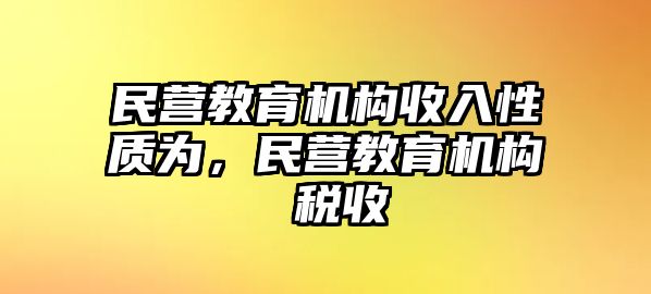 民營(yíng)教育機(jī)構(gòu)收入性質(zhì)為，民營(yíng)教育機(jī)構(gòu) 稅收