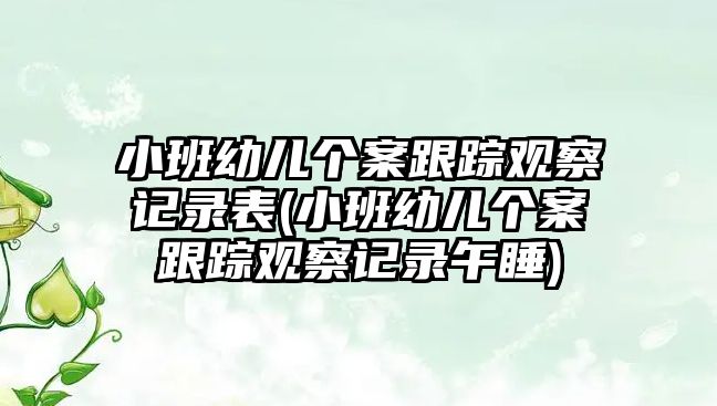 小班幼兒個(gè)案跟蹤觀察記錄表(小班幼兒個(gè)案跟蹤觀察記錄午睡)