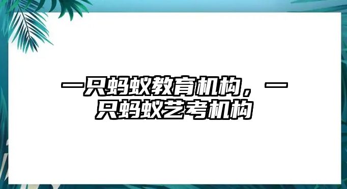 一只螞蟻教育機構(gòu)，一只螞蟻藝考機構(gòu)