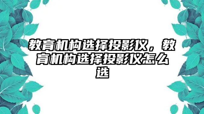 教育機構(gòu)選擇投影儀，教育機構(gòu)選擇投影儀怎么選