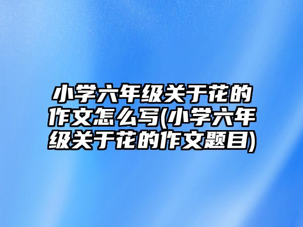 小學(xué)六年級關(guān)于花的作文怎么寫(小學(xué)六年級關(guān)于花的作文題目)