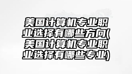 美國(guó)計(jì)算機(jī)專業(yè)職業(yè)選擇有哪些方向(美國(guó)計(jì)算機(jī)專業(yè)職業(yè)選擇有哪些專業(yè))