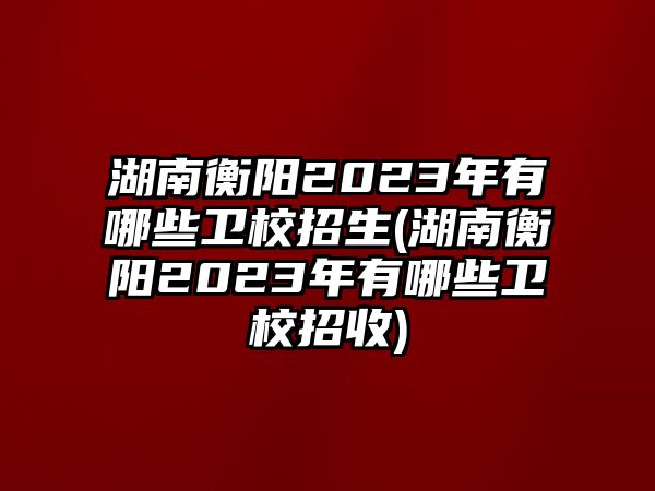 湖南衡陽(yáng)2023年有哪些衛(wèi)校招生(湖南衡陽(yáng)2023年有哪些衛(wèi)校招收)