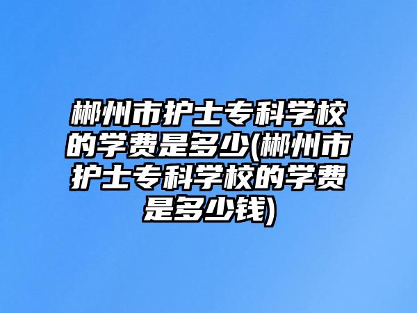 郴州市護(hù)士專科學(xué)校的學(xué)費(fèi)是多少(郴州市護(hù)士專科學(xué)校的學(xué)費(fèi)是多少錢)