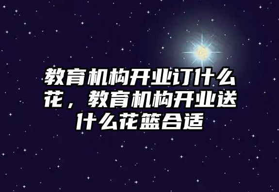 教育機構(gòu)開業(yè)訂什么花，教育機構(gòu)開業(yè)送什么花籃合適