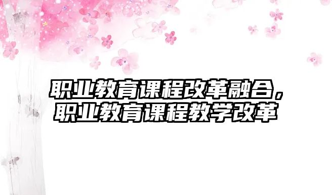 職業(yè)教育課程改革融合，職業(yè)教育課程教學(xué)改革