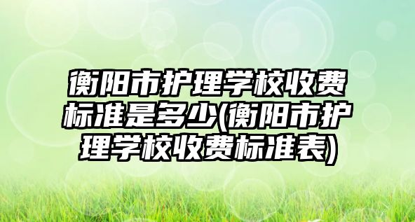 衡陽市護理學校收費標準是多少(衡陽市護理學校收費標準表)