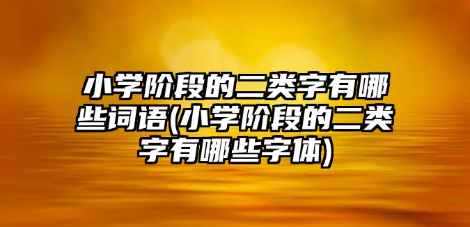 小學(xué)階段的二類字有哪些詞語(小學(xué)階段的二類字有哪些字體)