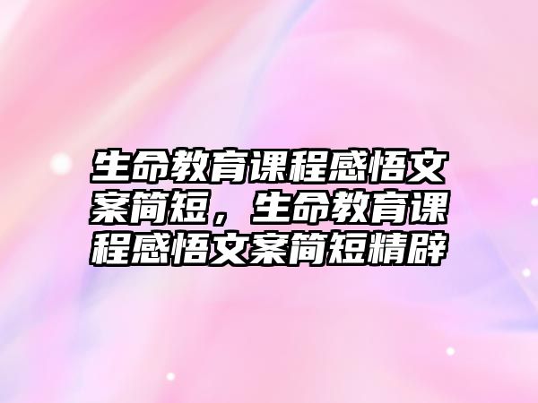 生命教育課程感悟文案簡短，生命教育課程感悟文案簡短精辟