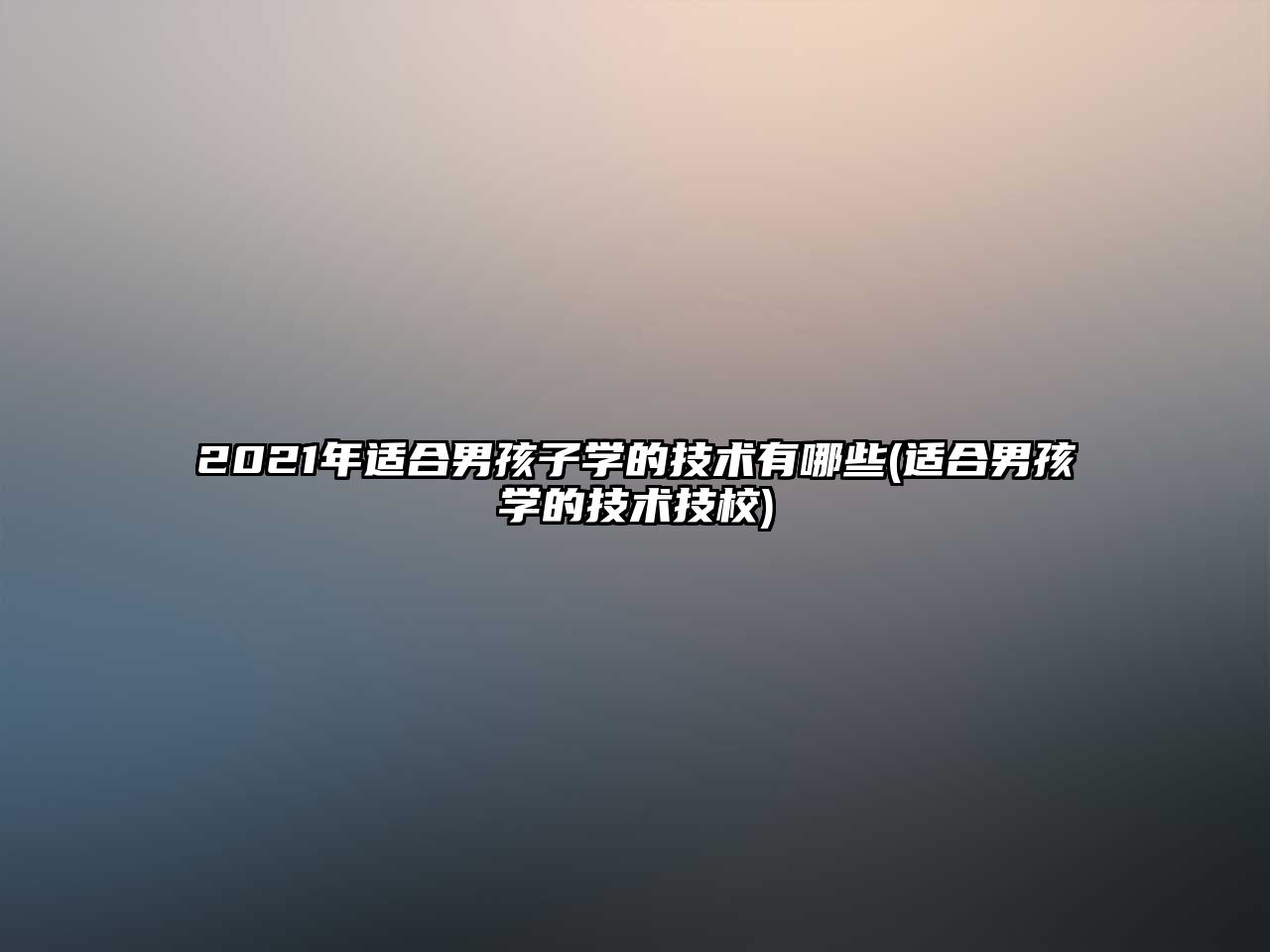 2021年適合男孩子學(xué)的技術(shù)有哪些(適合男孩學(xué)的技術(shù)技校)