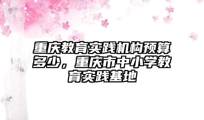 重慶教育實踐機構(gòu)預(yù)算多少，重慶市中小學(xué)教育實踐基地