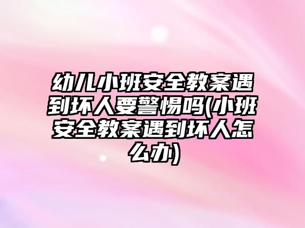 幼兒小班安全教案遇到壞人要警惕嗎(小班安全教案遇到壞人怎么辦)