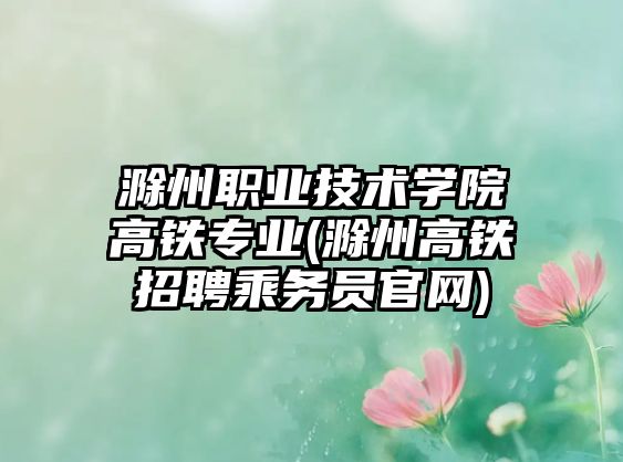 滁州職業(yè)技術(shù)學(xué)院高鐵專業(yè)(滁州高鐵招聘乘務(wù)員官網(wǎng))