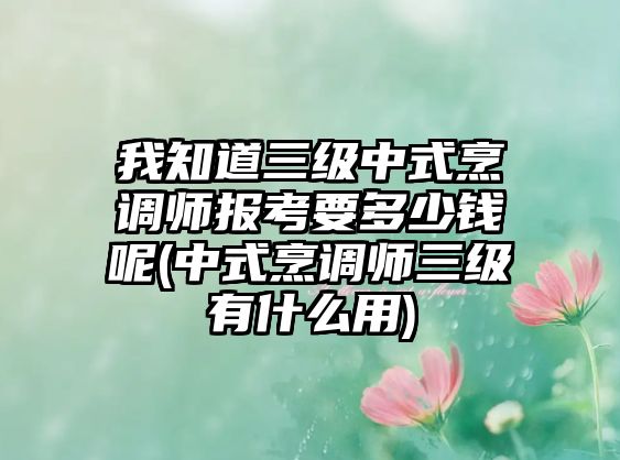 我知道三級中式烹調(diào)師報考要多少錢呢(中式烹調(diào)師三級有什么用)